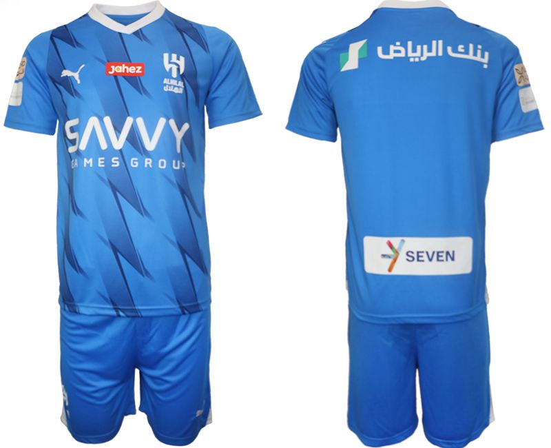 Men 2023-2024 Club Al Hilal Saudi home blank blue Soccer Jersey->other club jersey->Soccer Club Jersey